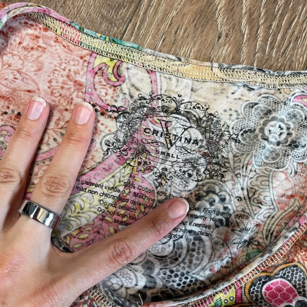 y2k multi color paisley top - Picture 4 of 4